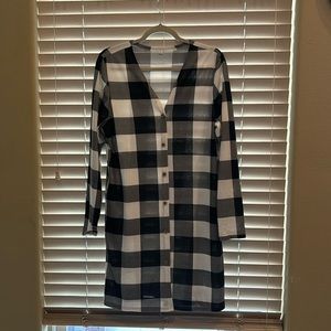 Black and white dress stretch material